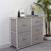 Mobile Cassettiera 5 Cassetti Metallo Legno e Tessuto 80x29 H 71cm Casa Ufficio