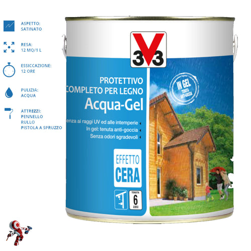 V33 Protettivo completo Acqua-Gel 750 ml Ideale su tutti i tipi di legno