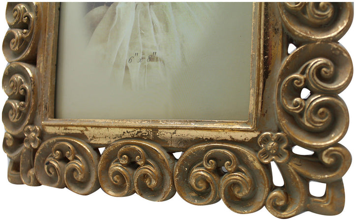 Biscottini Biscottini Portafoto da appoggio resina oro anticata 25x2x30 verticale