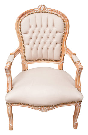 Biscottini Poltrona stile francese Luigi XVI in legno massello di faggio