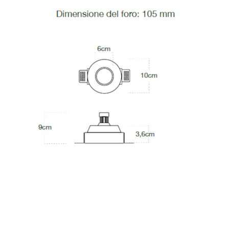 Faretto incasso gesso Lampadari Bartalini PILUT 015 GU10 LED scomparsa