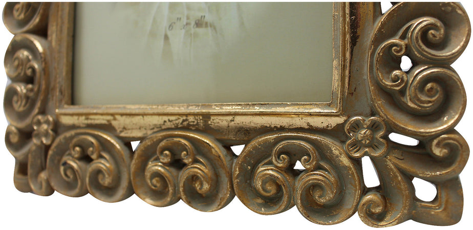 Biscottini Biscottini Portafoto da appoggio resina oro anticata 25x2x30 verticale