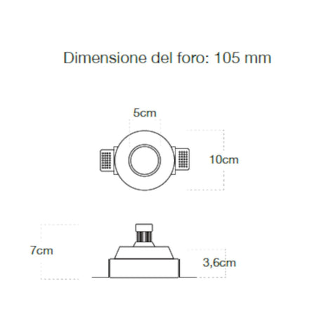 Faretto incasso gesso Lampadari Bartalini IHCSELLENURB 010 GU10 LED scomparsa