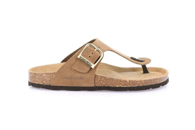 Grunland ciabatta infradito Sara in camoscio tortora CC2632