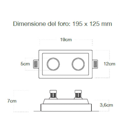 Faretto incasso gesso Lampadari Bartalini IHCSELLENURB 010 D GU10 LED scomparsa