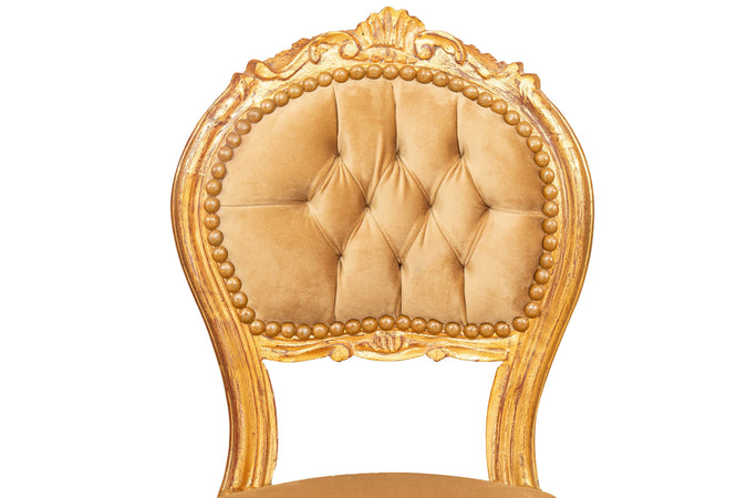 Biscottini Biscottini Sedia Poltroncina Luigi XVI Legno Faggio Patina Oro 45x42x90