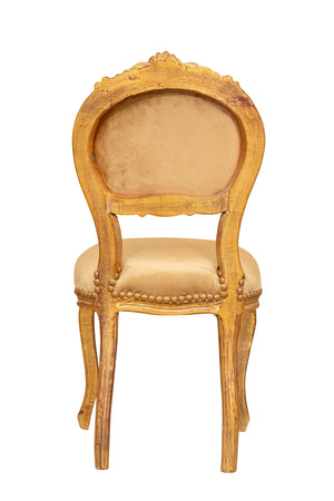 Biscottini Biscottini Sedia Poltroncina Luigi XVI Legno Faggio Patina Oro 45x42x90