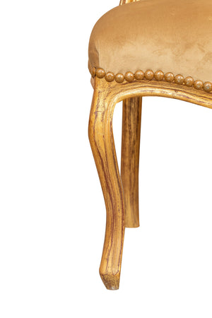 Biscottini Biscottini Sedia Poltroncina Luigi XVI Legno Faggio Patina Oro 45x42x90