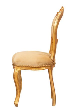 Biscottini Biscottini Sedia Poltroncina Luigi XVI Legno Faggio Patina Oro 45x42x90