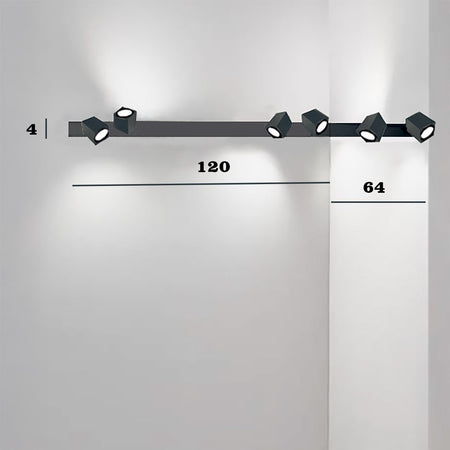 Binario faretti Perenz SNODO 8292N 8290N 8294N GU10 LED sistema modulare angolare interno spot orientabili