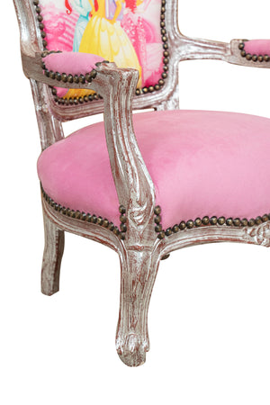 Biscottini POLTRONA DA BAMBINO STILE FRANCESE LUIGI XVI IN LEGNO MASSELLO DI FAGGIO Sedia