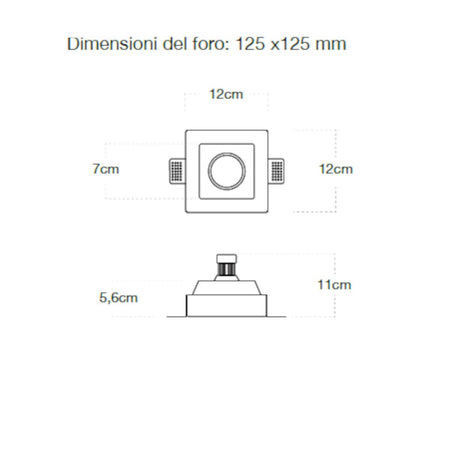 Faretto incasso gesso Lampadari Bartalini ORDAUQ 085 GU10 LED scomparsa