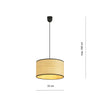 Sospensione Nordica 1 Luce Aston In Acciaio Nero E Rattan