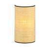 Applique Nordica 1 Luce Aston In Acciaio Nero E Rattan