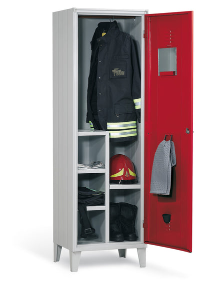 Armadio spogliatoio monoblocco con scarpiera per Vigili Del Fuoco cm. 60x50x195h