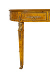 Biscottini Scrivania in legno impiallacciato finitura noce arricchita con intarsi e decori in bronzo totalmente realizzati a mano