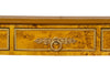 Biscottini Scrivania in legno impiallacciato finitura noce arricchita con intarsi e decori in bronzo totalmente realizzati a mano