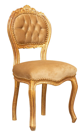 Biscottini Biscottini Sedia Poltroncina Luigi XVI Legno Faggio Patina Oro 45x42x90