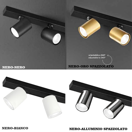 Binario faretti Perenz SNODO 8292N 8290N 8296 GU10 LED sistema modulare angolare esterno spot orientabili