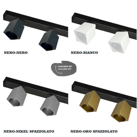 Binario faretti Perenz SNODO 8292N 8290N 8294N GU10 LED sistema modulare angolare esterno spot orientabili