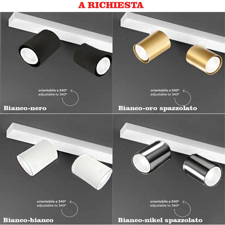 Binario faretti Perenz SNODO 8292N 8290N 8296 GU10 LED sistema modulare angolare esterno spot orientabili