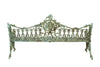 Biscottini Panchina liberty in fusione di ghisa finitura verde anticata L180xPR70xH105 cm