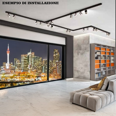 Binario faretti Perenz SNODO 8292N 8290N 8294N GU10 LED sistema modulare angolare esterno spot orientabili