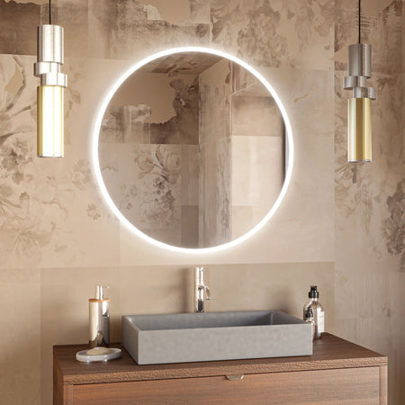 Specchio bagno retroilluminato led rotondo a filo lucido 70 80 LUZON