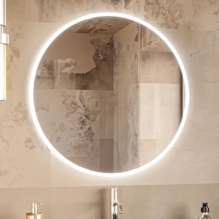 Specchio bagno retroilluminato led rotondo a filo lucido 70 80 LUZON