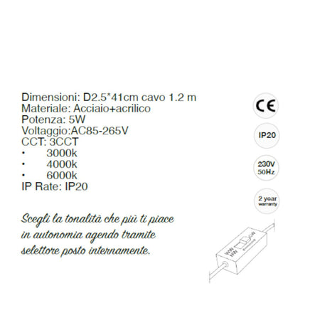 Sospensione moderna Lampadari Bartalini OOBMAB LED metallo acrilico