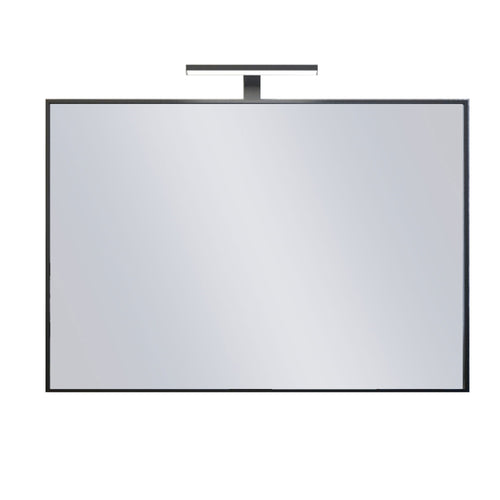 Specchio bagno con lampada e telaio perimetrale nero MIDANAO