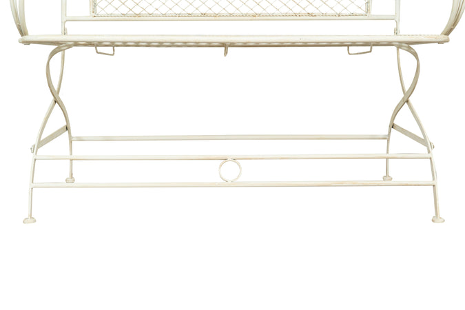 Biscottini Divanetto/panchina in ferro battuto finitura bianca anticata 120x52x79 cm