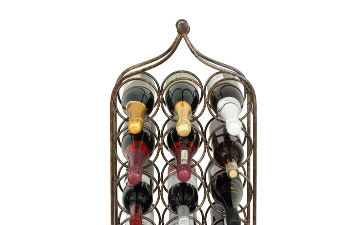 Biscottini Biscottini Portabottiglie Ferro Battuto Nera Anticata 24 Bottiglie 36x16x106