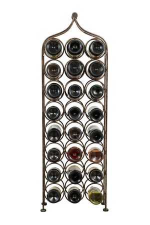 Biscottini Biscottini Portabottiglie Ferro Battuto Nera Anticata 24 Bottiglie 36x16x106