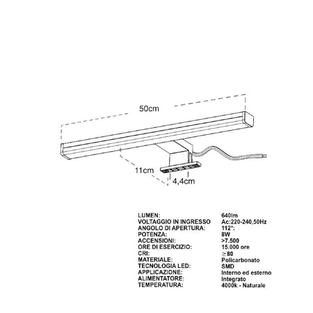 Applique moderno Lampadari Bartalini YTUAEB M LED acrilico specchi quadri