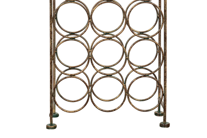 Biscottini Porta bottiglie in ferro battuto finitura nera anticata