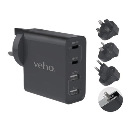 Veho VAA-700-TA45 adattatore e invertitore 20 W Grigio (^VEHO TA-45 MULTI REGION UNIVERSAL)