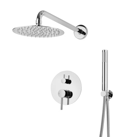 Set doccia soffione in acciaio slim doccetta in ottone BOLD-R