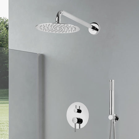 Set doccia soffione in acciaio slim doccetta in ottone BOLD-R