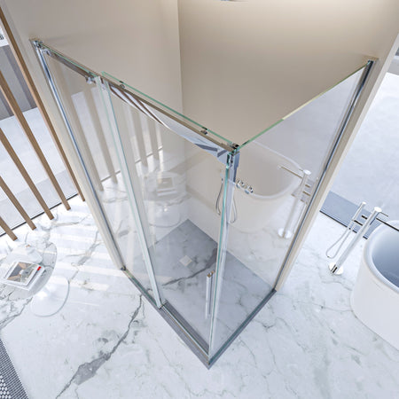 Box doccia due lati in cristallo 8mm H200cm anticalcare TARGET