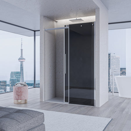 Porta doccia scorrevole fumè anticalcare 195h 8mm EUCLIDE