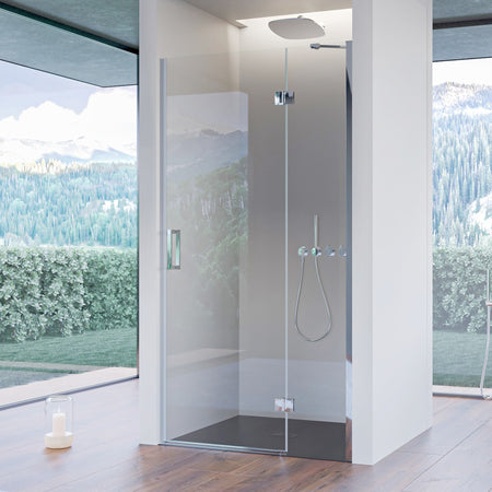 Porta Doccia Nicchia Battente trasparente 8mm H195cm REGINA