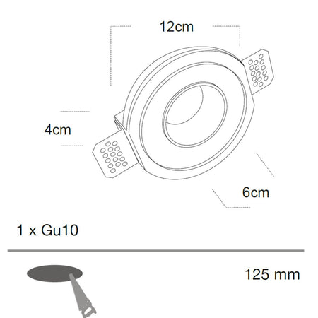 Faretto incasso Lampadari Bartalini SUNEV GU10 LED gesso metallo