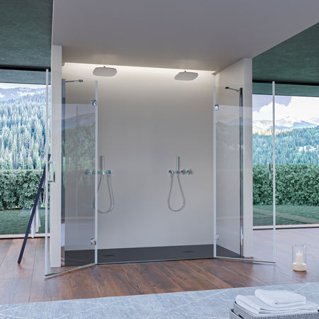 Porta doccia con due porte battenti trasparente 8mm REGINA