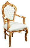 Biscottini Poltrona Luigi XVI Biscottini Legno Faggio Foglia Oro 60x60x107 Intagliata
