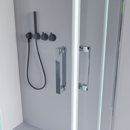 Box doccia 2 lati a soffietto trasparente senza profili 6mm h195 anticalcare REA