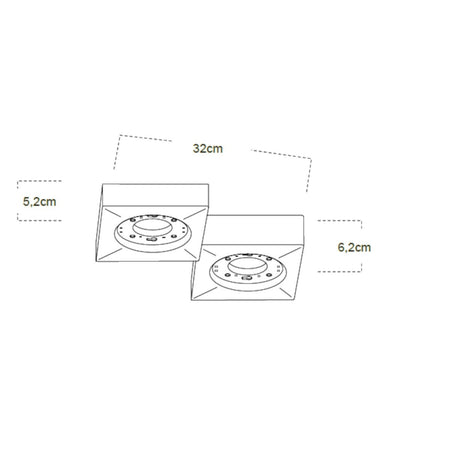 Plafoniera gesso Lampadari bartalini ORDAUQS 2 GX53 LED moderna verniciabile