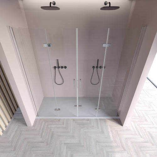 Porta doccia pieghevole ingresso centrale H195cm 6mm REA