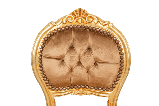 Biscottini Biscottini Sedia Poltroncina Luigi XVI Faggio Massello Intagliata Finitura Oro