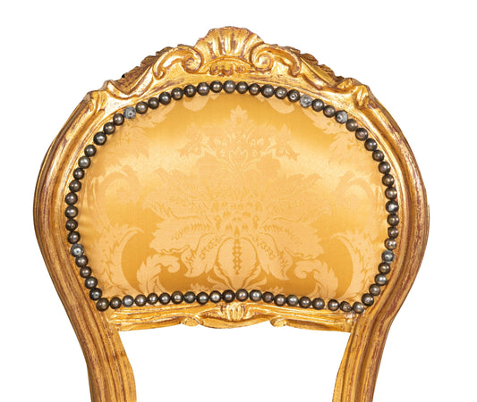 Biscottini Biscottini Sedia Poltroncina Stile Luigi XVI Legno Faggio Intagliato Foglia Oro